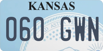 KS license plate 060GWN