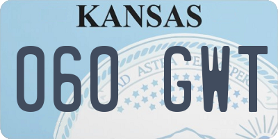KS license plate 060GWT