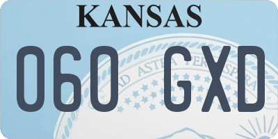 KS license plate 060GXD