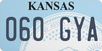 KS license plate 060GYA