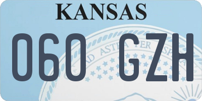 KS license plate 060GZH