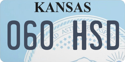 KS license plate 060HSD