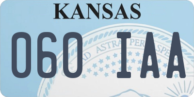 KS license plate 060IAA