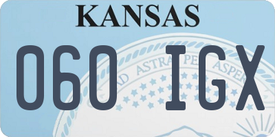 KS license plate 060IGX