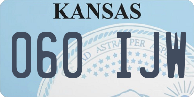 KS license plate 060IJW