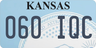 KS license plate 060IQC
