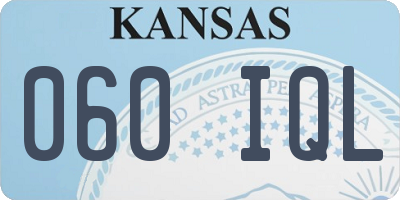 KS license plate 060IQL