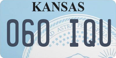 KS license plate 060IQU