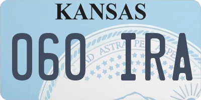 KS license plate 060IRA