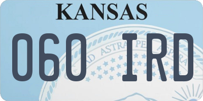 KS license plate 060IRD