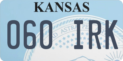 KS license plate 060IRK
