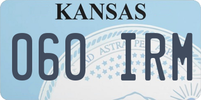 KS license plate 060IRM