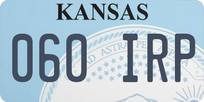 KS license plate 060IRP