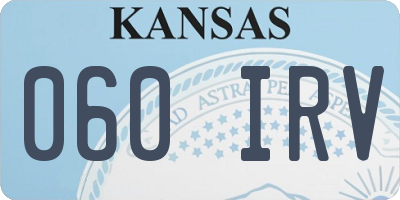 KS license plate 060IRV