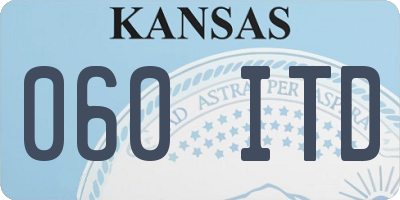 KS license plate 060ITD