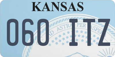 KS license plate 060ITZ