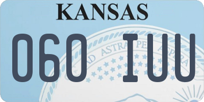 KS license plate 060IUU