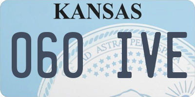 KS license plate 060IVE