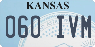 KS license plate 060IVM