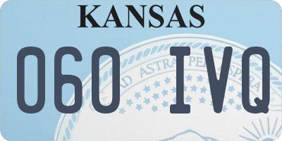 KS license plate 060IVQ