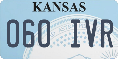 KS license plate 060IVR