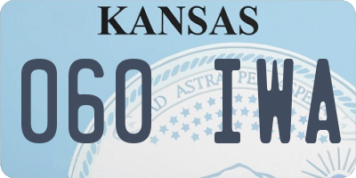 KS license plate 060IWA