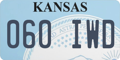 KS license plate 060IWD