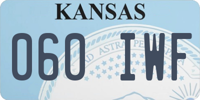 KS license plate 060IWF