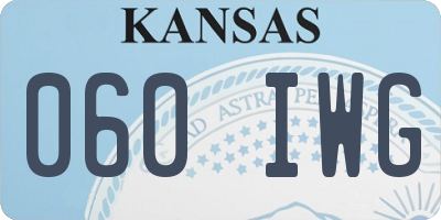 KS license plate 060IWG