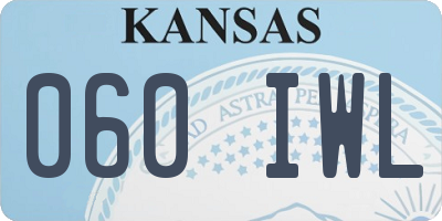 KS license plate 060IWL