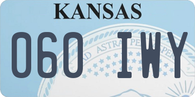KS license plate 060IWY