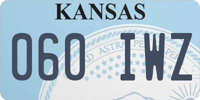 KS license plate 060IWZ