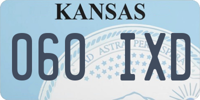 KS license plate 060IXD