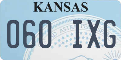 KS license plate 060IXG