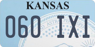KS license plate 060IXI