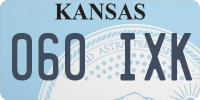 KS license plate 060IXK