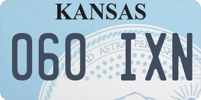 KS license plate 060IXN