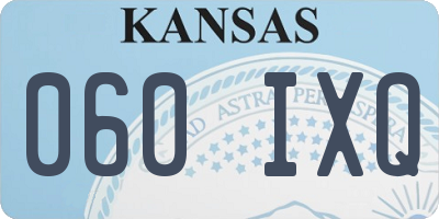 KS license plate 060IXQ