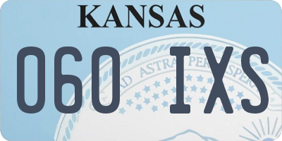 KS license plate 060IXS