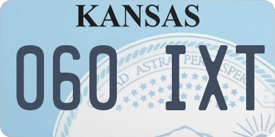 KS license plate 060IXT