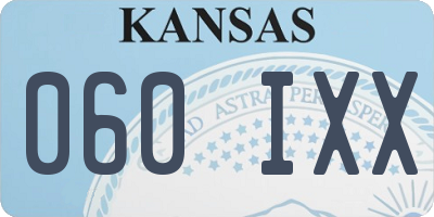 KS license plate 060IXX
