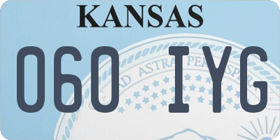 KS license plate 060IYG