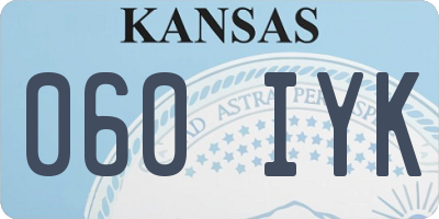 KS license plate 060IYK