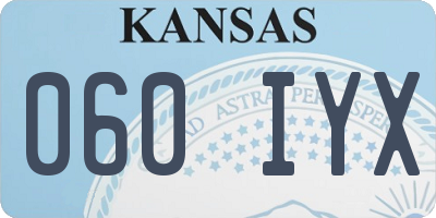 KS license plate 060IYX