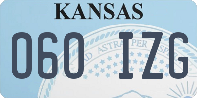 KS license plate 060IZG