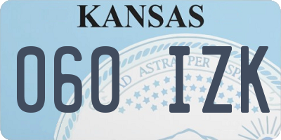KS license plate 060IZK