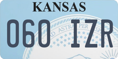 KS license plate 060IZR