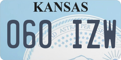 KS license plate 060IZW