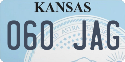 KS license plate 060JAG