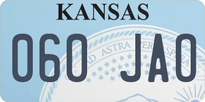 KS license plate 060JAO